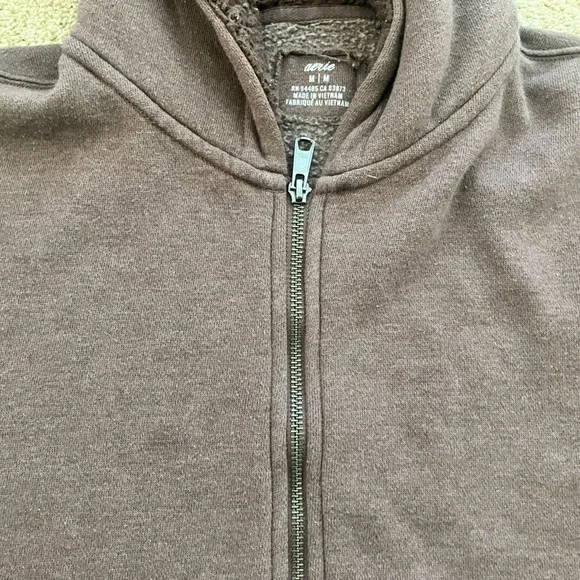 Aerie Hooded Sherpa Lined‎ Zip Up Long Sleeved Hooded Sweatshirt Medium - Picture 3 of 10